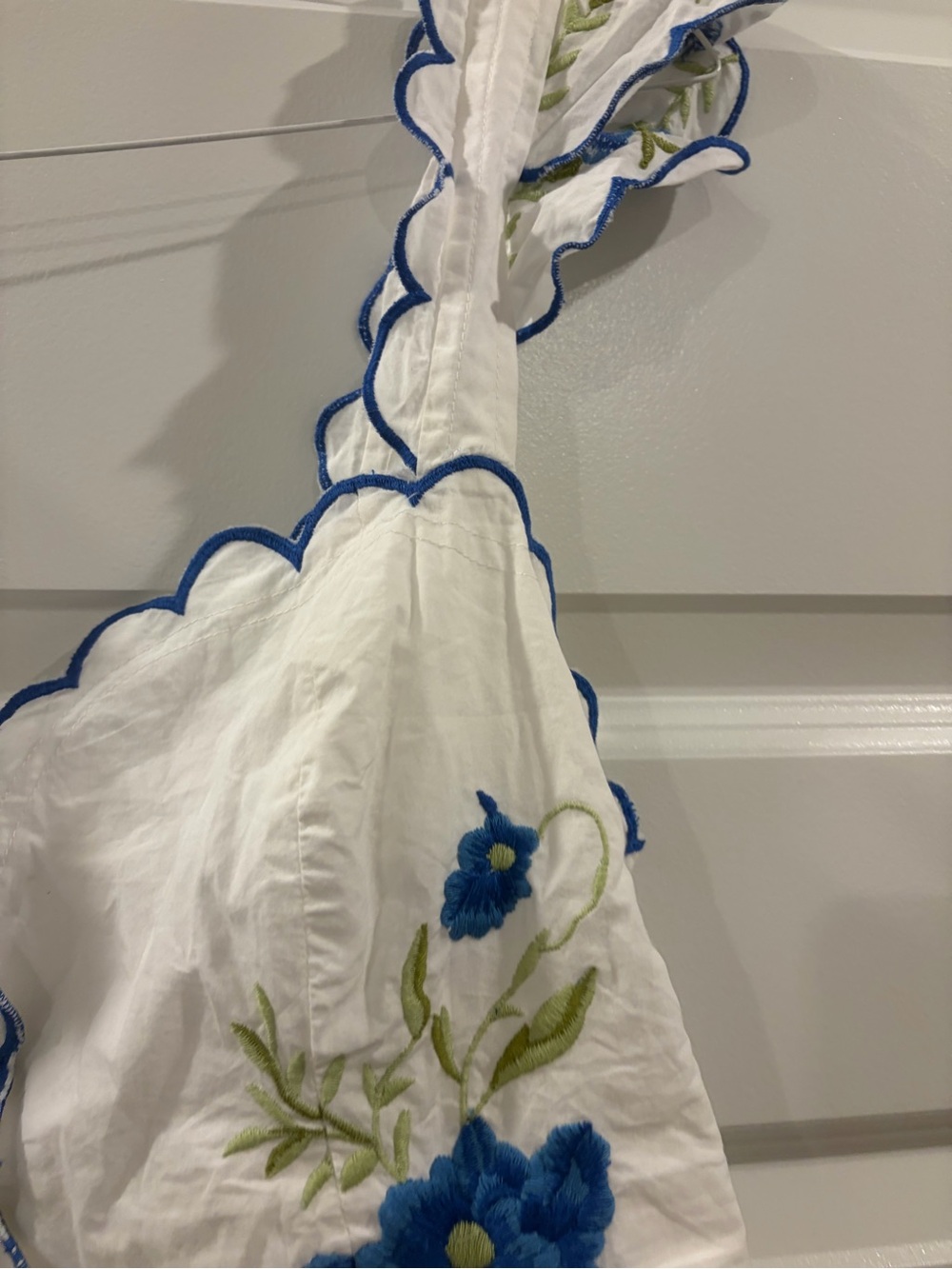 Maeve ruffle-strap scallop tea towel peplum top - Picture 3 of 6